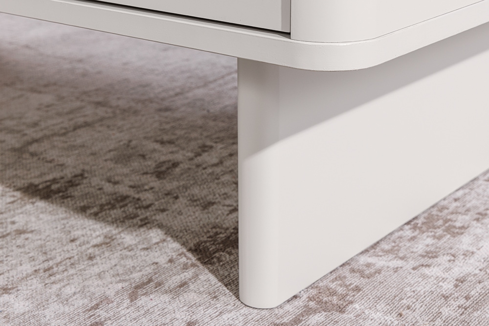Design Couchtisch SAVOY 120cm kaschmir weiß Keramik Marmor mit Schubladen