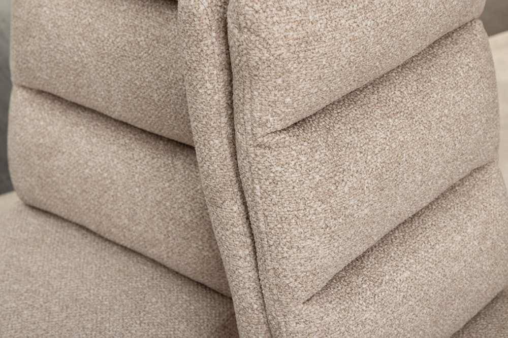 Design Freischwinger Stuhl COMFORT beige Strukturstoff mit Metallgestell