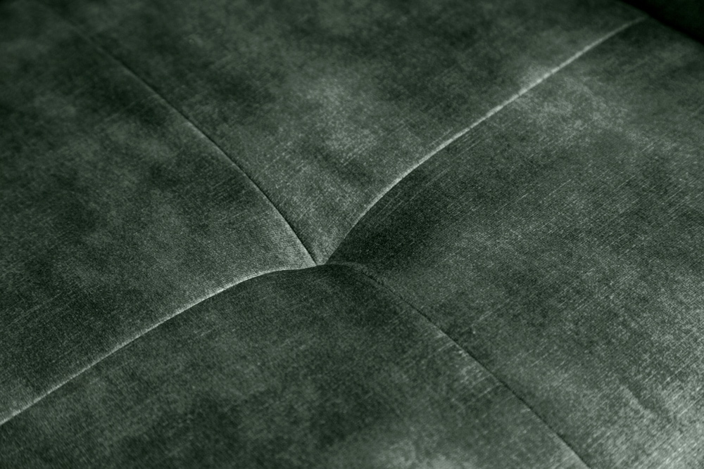 Drehbarer Design Stuhl EUPHORIA dunkelgrün Samt mit Armlehne Metallgestell schwarz