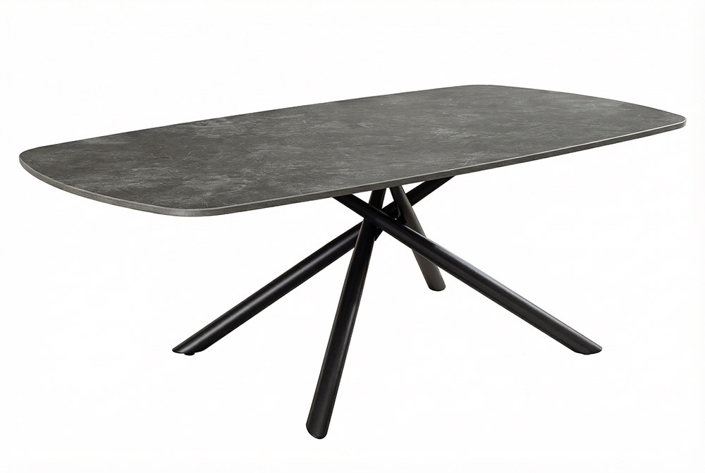 Design Couchtisch OSAKA 110cm anthrazit Keramik schwarz Metall mit Sterngestell