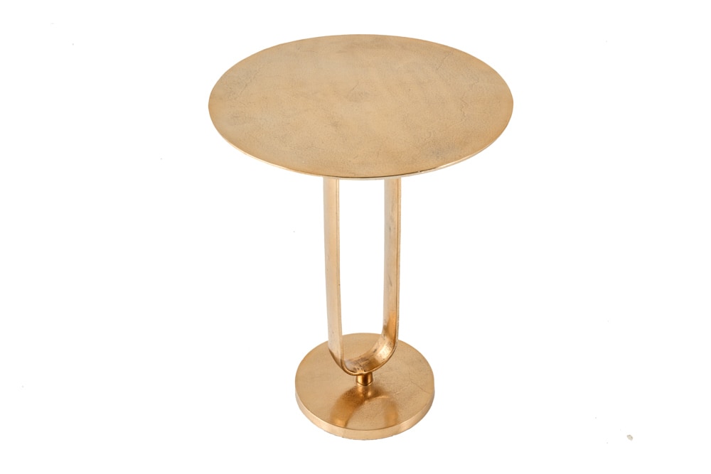 Runder Beistelltisch ELEGANCE 60cm gold Metall Aluminium handmade