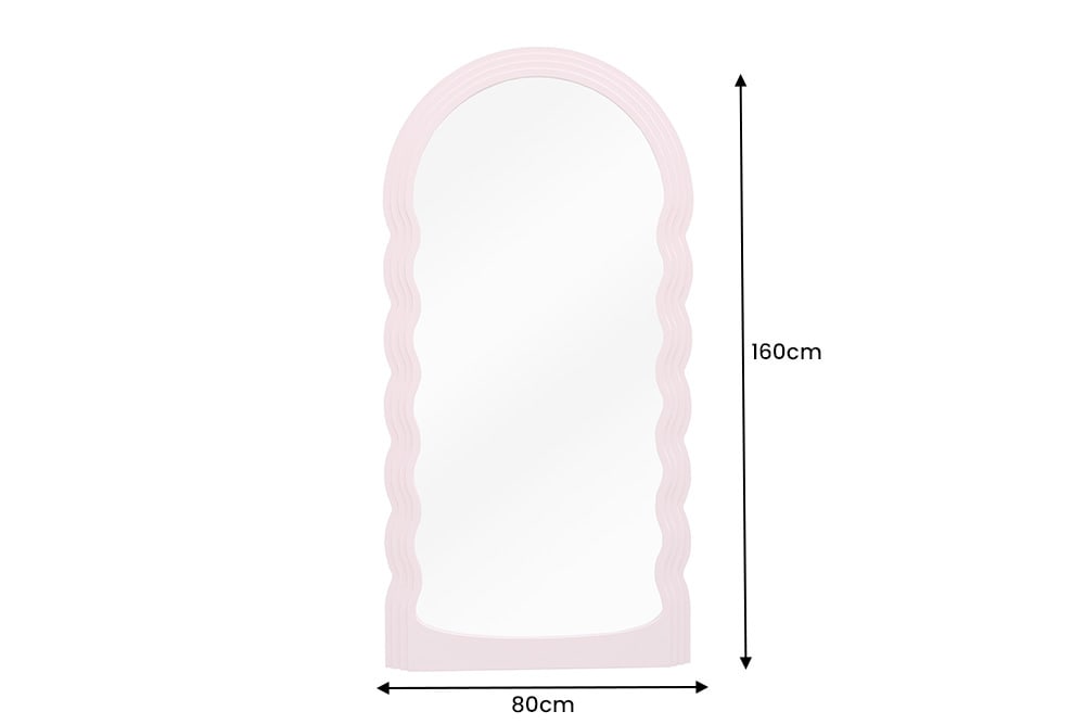 Design Wandspiegel WAVE 160cm rosa
