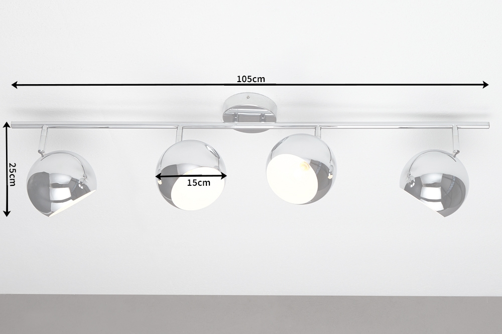 Moderne Deckenleuchte BUBBLE  105cm silber Chrom Pendelleuchte