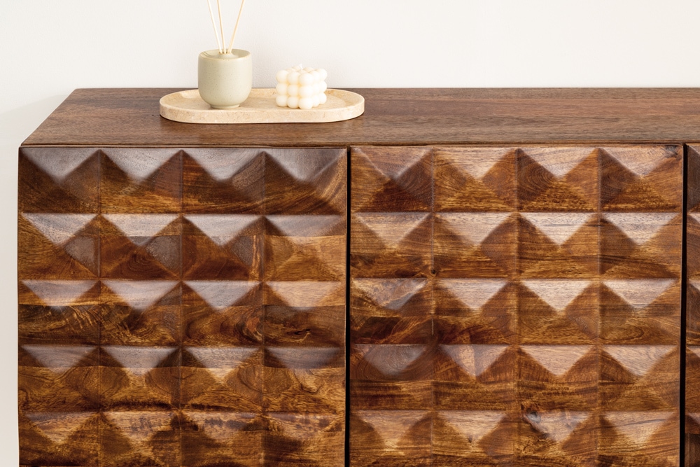 Massives Sideboard VULCANO 180cm hängend natur Mangoholz