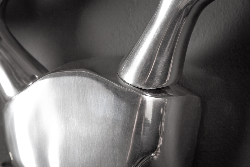 Moderne Wanddekoration VEADO 100cm silber Hirschgeweih