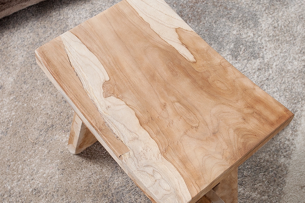 Massiver Hocker ZEN 40cm Teakholz Beistelltisch