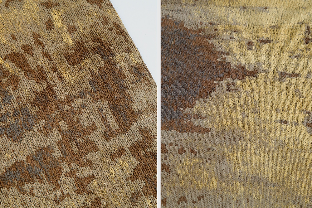 Vintage Baumwoll-Teppich MODERN ART 240x160cm sand braun Used Look