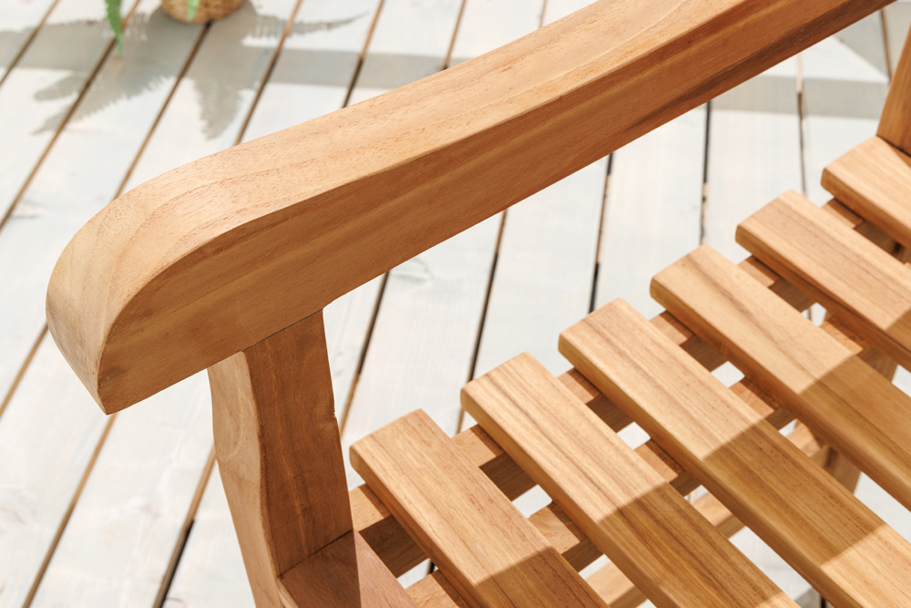 Outdoor Gartenbank EMPIRE TEAK 120cm natur Massivholz