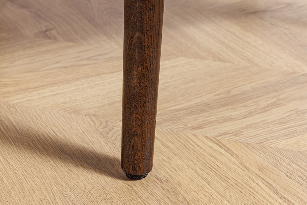 Design Stuhl VALHALLA WOOD braun Eiche smoke Walnuss Massivholz beige Strukturstoff