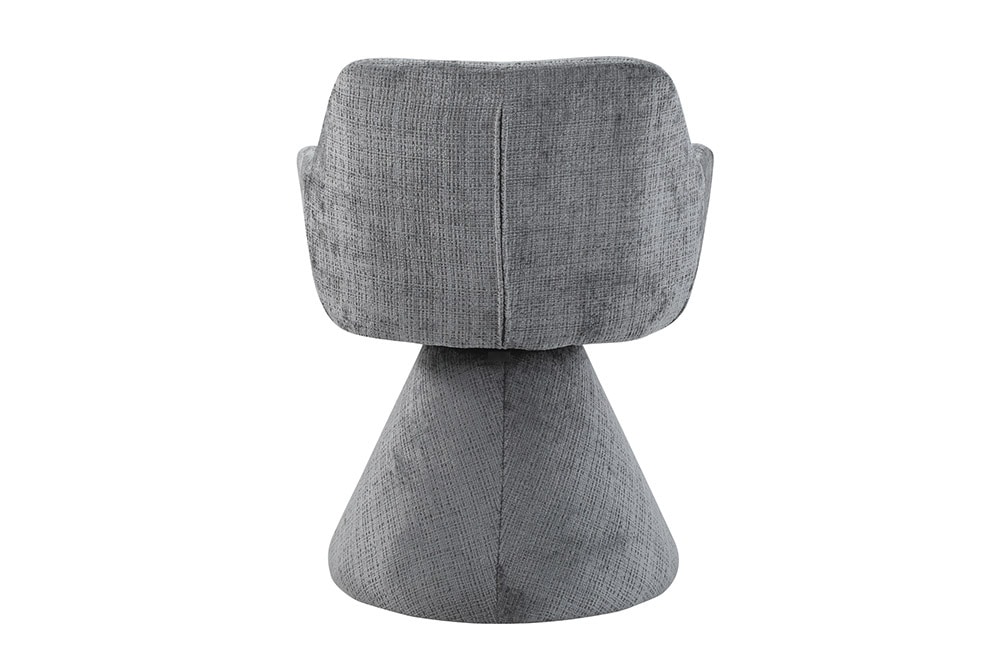 Drehbarer Stuhl AMBIENTO grau Bouclé 180° mit Auto-Return Polsterstuhl
