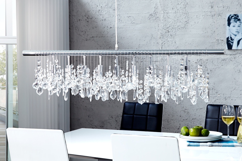 Extravagante Hängelampe DIAMONDS XL 120cm Kristall Lampe mit 9 Leuchten