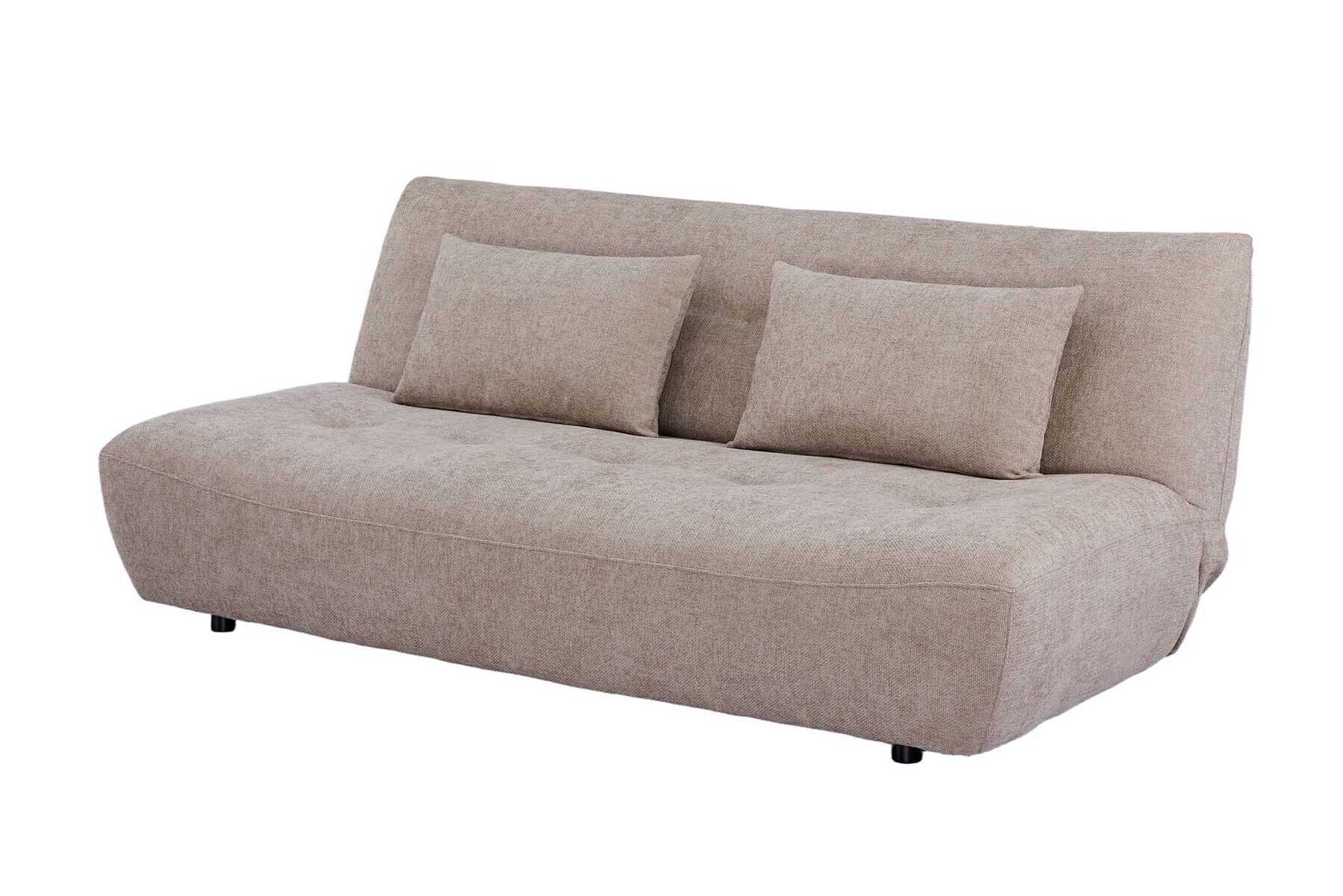 Modernes Schlafsofa ELYPSE 200cm greige Chenille 3-Sitzer Couch inkl. Kissen