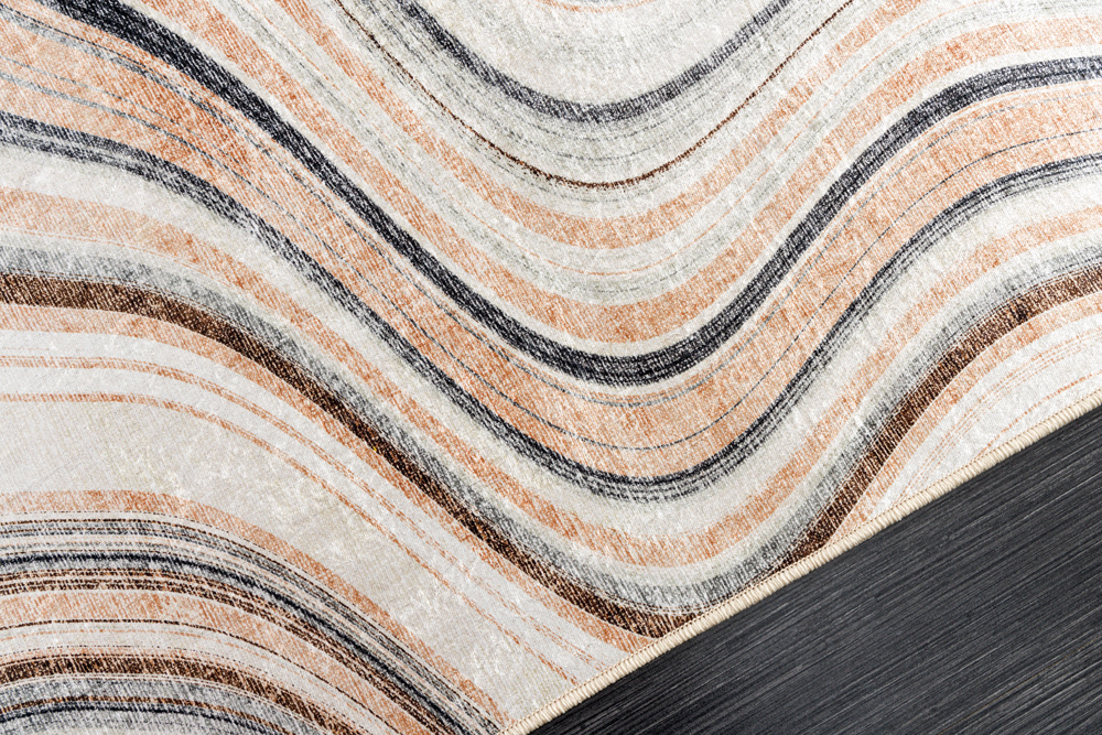 Moderner Teppich EARTH 230x160cm beige grau multicolor Flachgewebe Indoor-Teppich