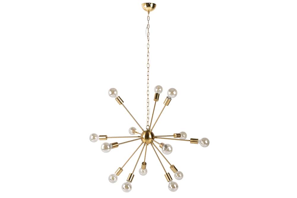 Elegante Hängelampe SPUTNIK 87cm gold mit 14 Leuchtarmen