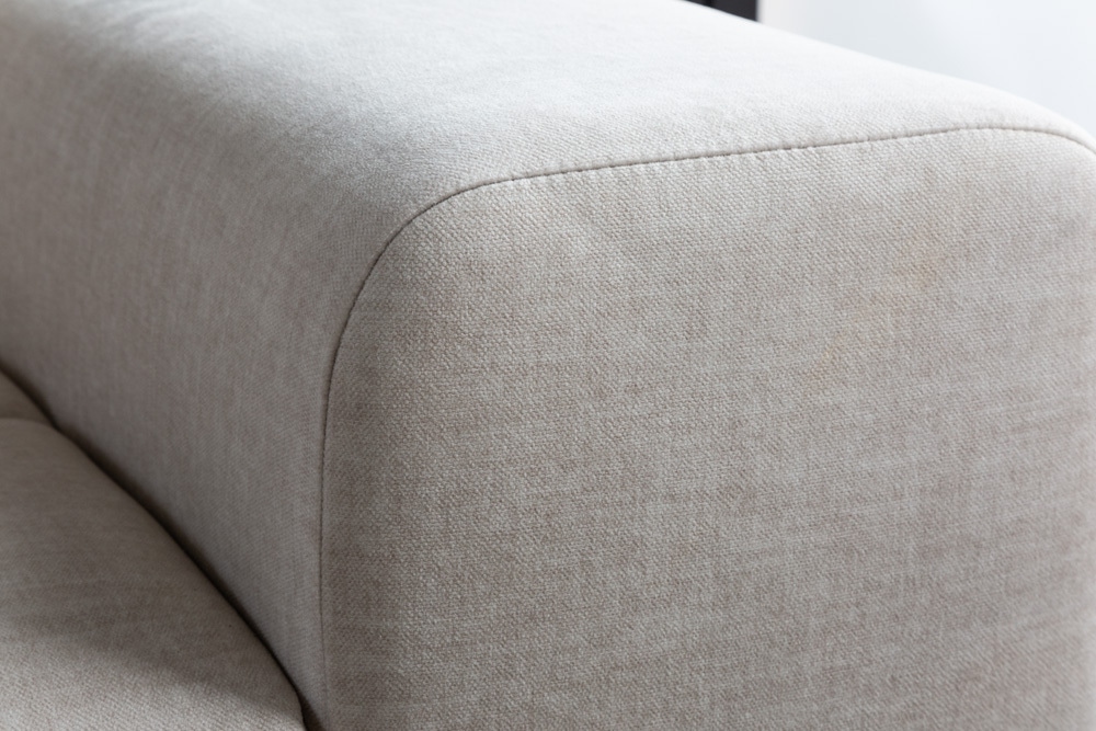 Big Sofa ELEGANCIA 285cm champagner beige Vogue Velours Samt inkl. Kissen Federkern