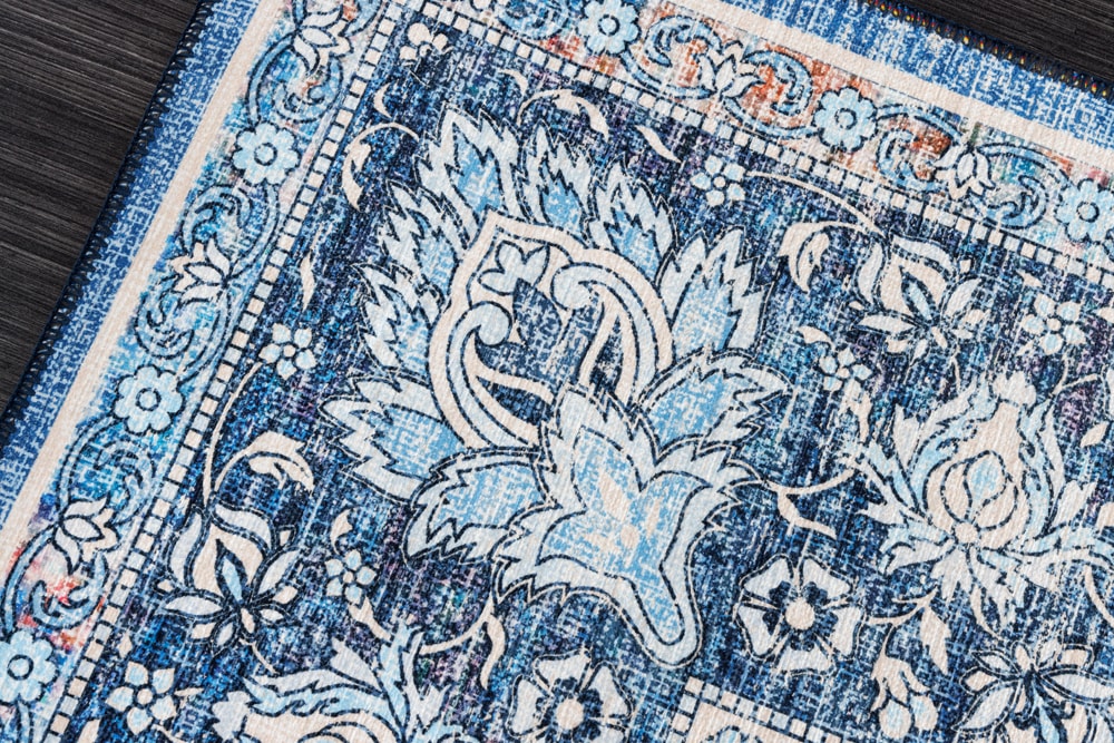 Vintage Teppich HERITAGE 230x160cm blau beige rot Flachgewebe Muster