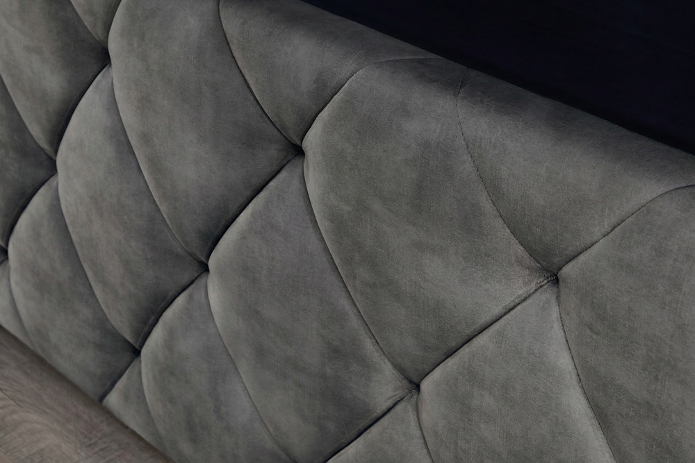 Design Boxbett ELYSIUM 180x200cm dunkelgrau Samt mit Stauraum und Lattenrost