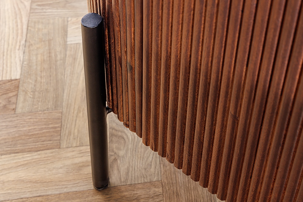 Massivholz Sideboard GATSBY 150cm dunkelbraun Mango Retro Design