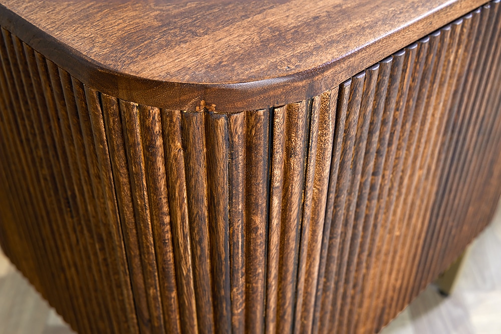 Design Sideboard GATSBY 160cm braun mattgold Mangoholz Retro