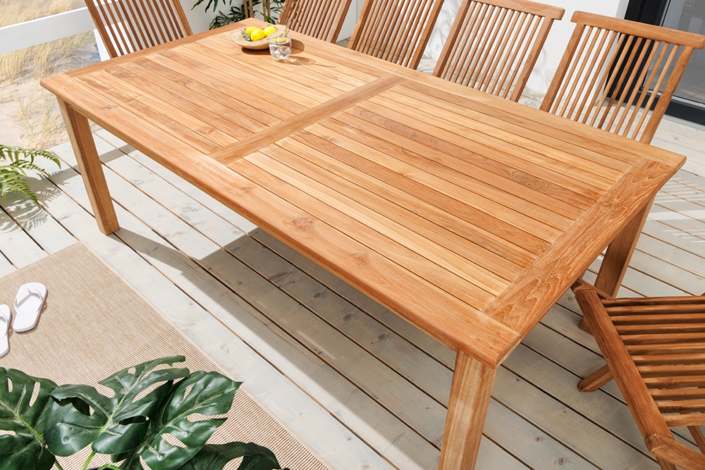 Massiver Gartentisch EMPIRE TEAK 180cm natur Teakholz