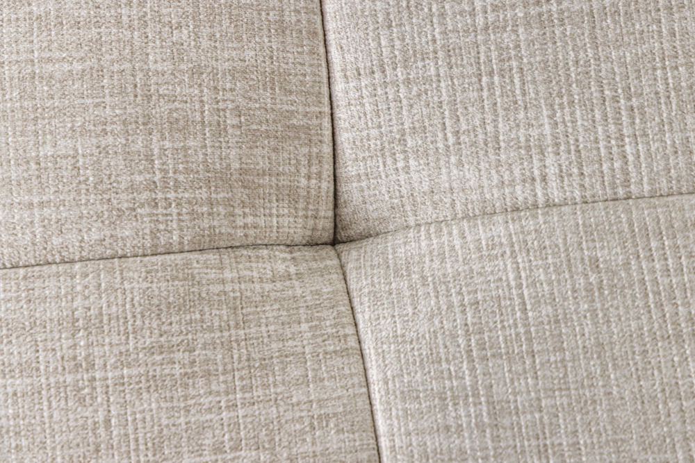 Moderner Hocker ROYAL 120cm greige Veloursstoff Federkern Sitzhocker