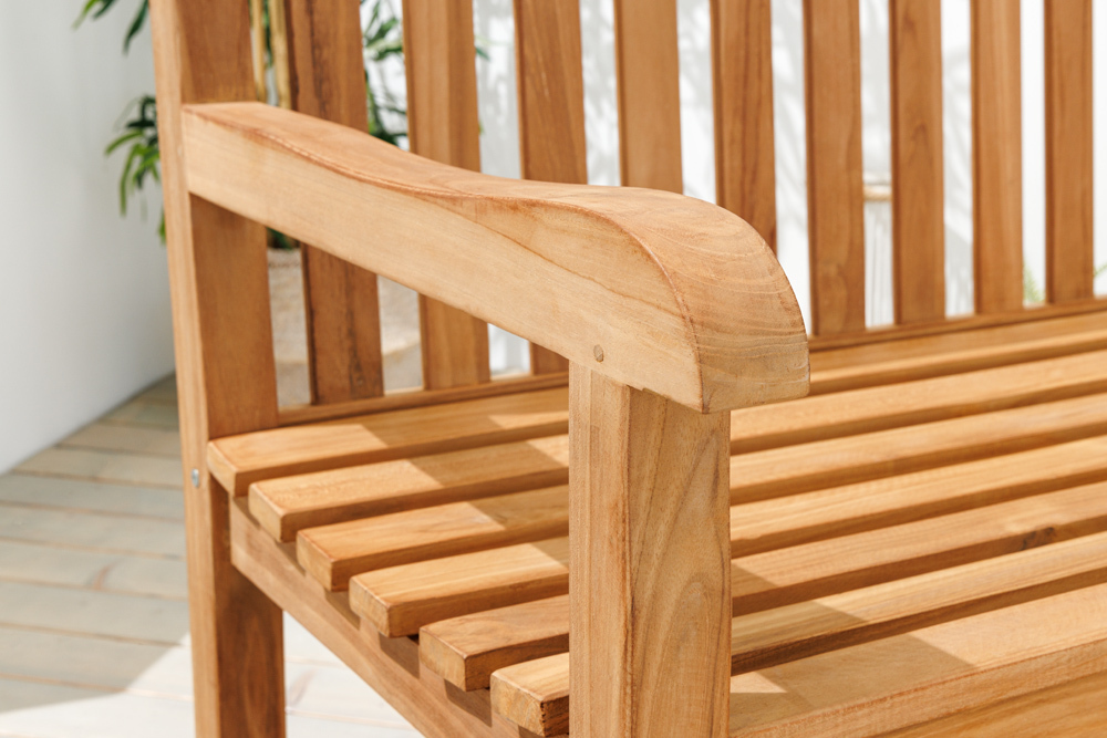 Outdoor Gartenbank EMPIRE TEAK 150cm natur Massivholz