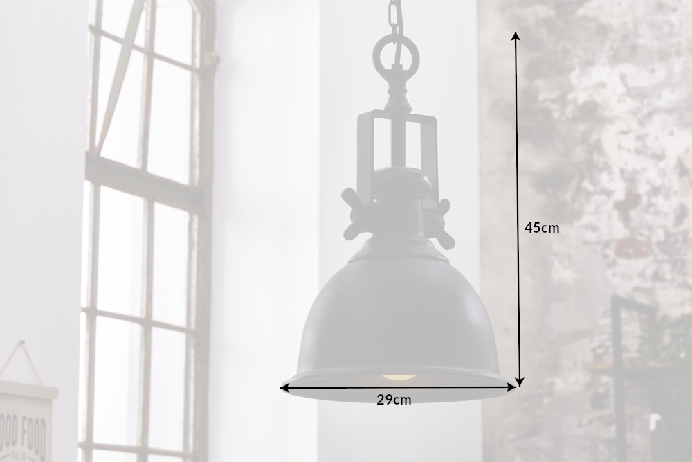 Design Hängelampe INDUSTRIAL 45cm schwarz bronze Industrial Stil
