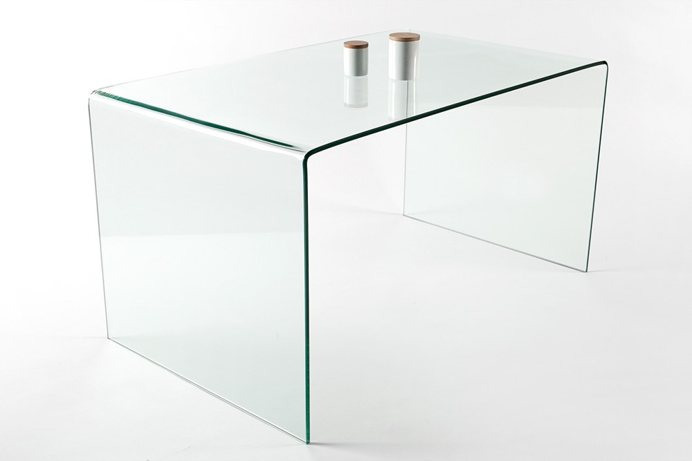 Extravaganter Glas Schreibtisch FANTOME 120cm transparent Esstisch Ganzglastisch