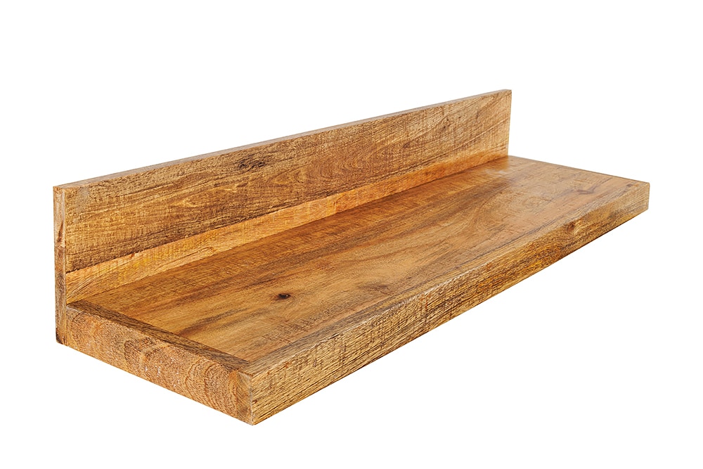 Massives Wandregal MAKASSAR 80cm natur Mangoholz handmade