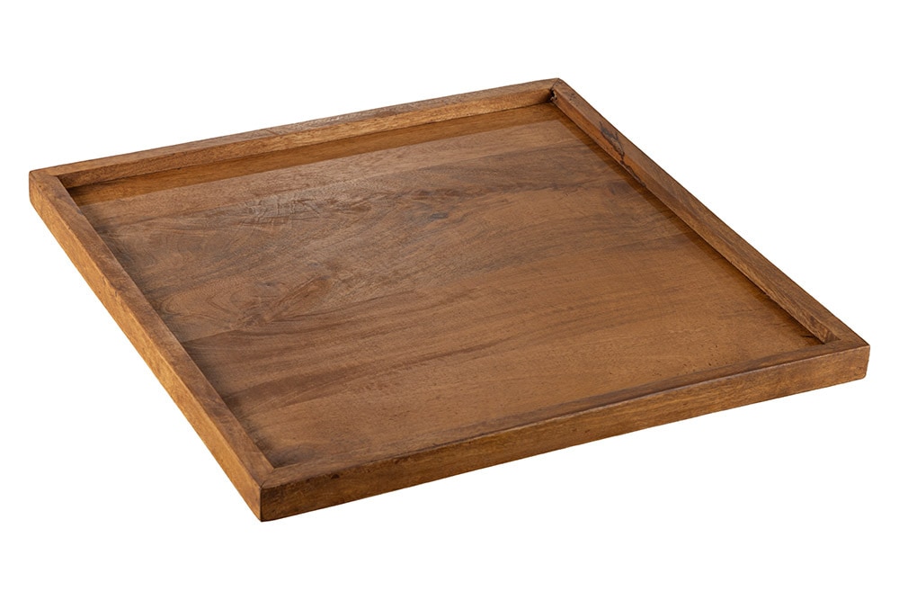 Massives Tablett MAKASSAR 50cm braun Mangoholz honey finish handmade