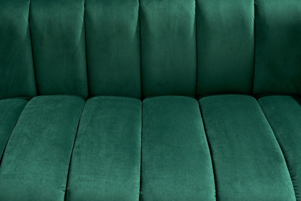 Design 2-Sitzer Sofa NOBLESSE 165cm smaragdgrün Samt Federkern goldene Metallfüße