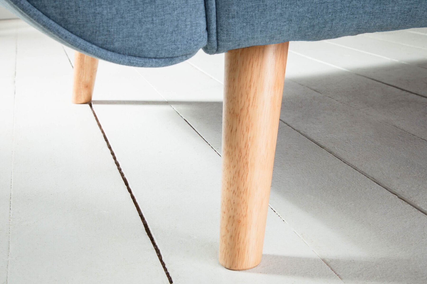 Design Schlafsofa DIVANI 220cm hellblau Strukturstoff Scandinavian 3-Sitzer mit Bettfunktion