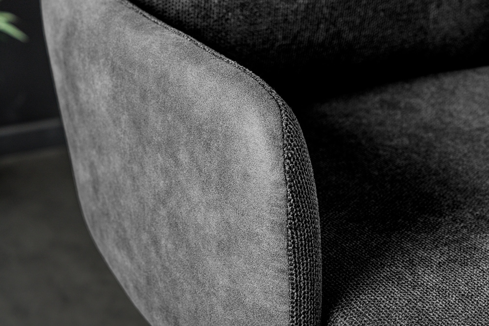 Drehbarer Design Barhocker BIG GEORGE anthrazit Samt Taschenfederkern mit Armlehnen