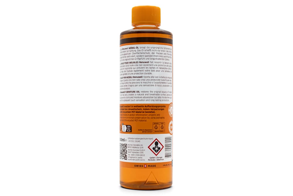 Renuwell MÖBEL ÖL 500ml Pflegemittel für Tische Schränke Stühle Holzpflege