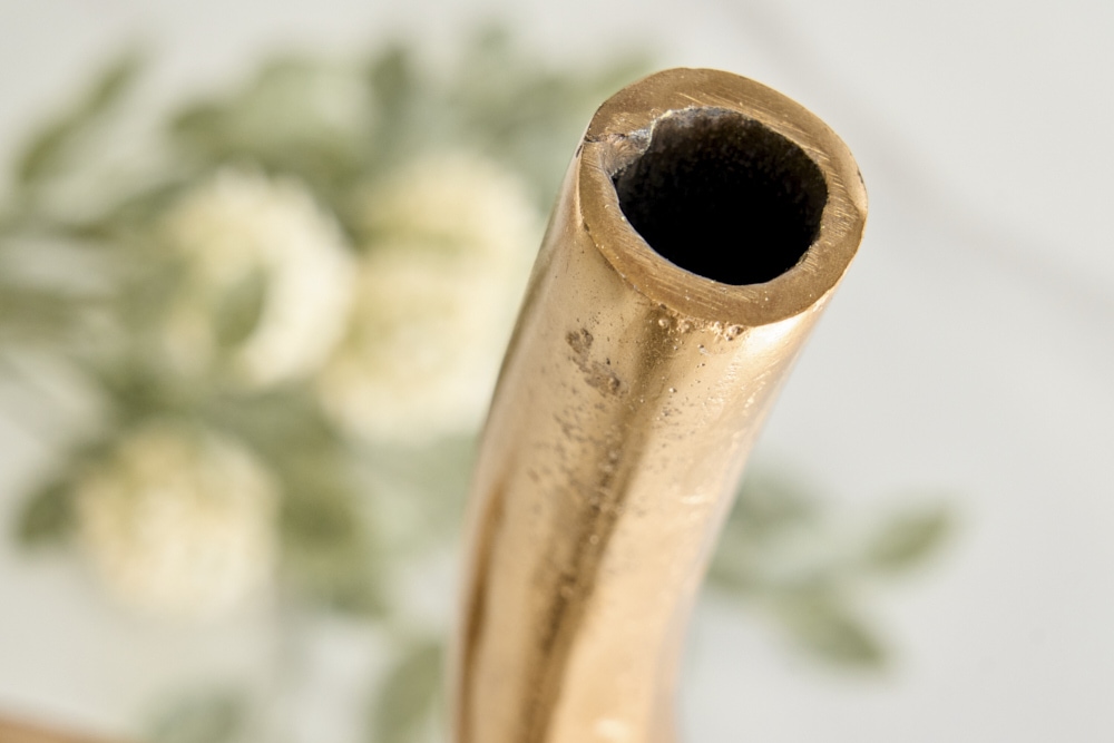 Moderne Vase WAVE 47cm gold Aluminium poliert Dekoration