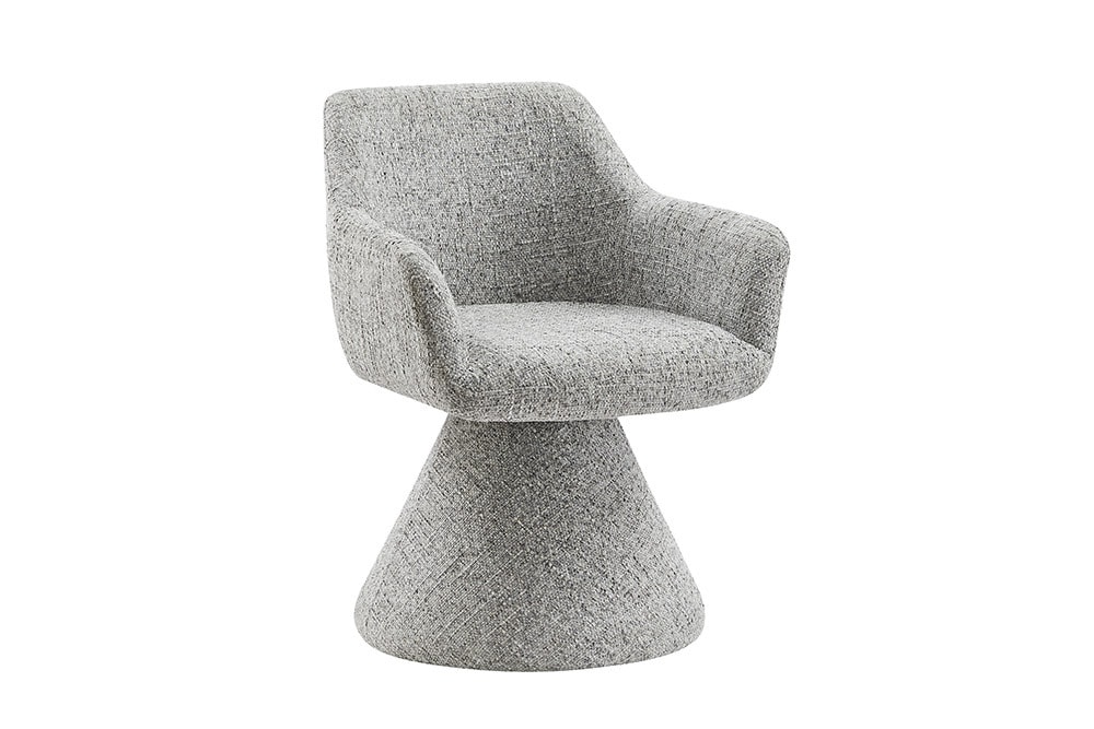 Drehbarer Stuhl AMBIENTO grau Chenille 180° mit Auto-Return Polsterstuhl