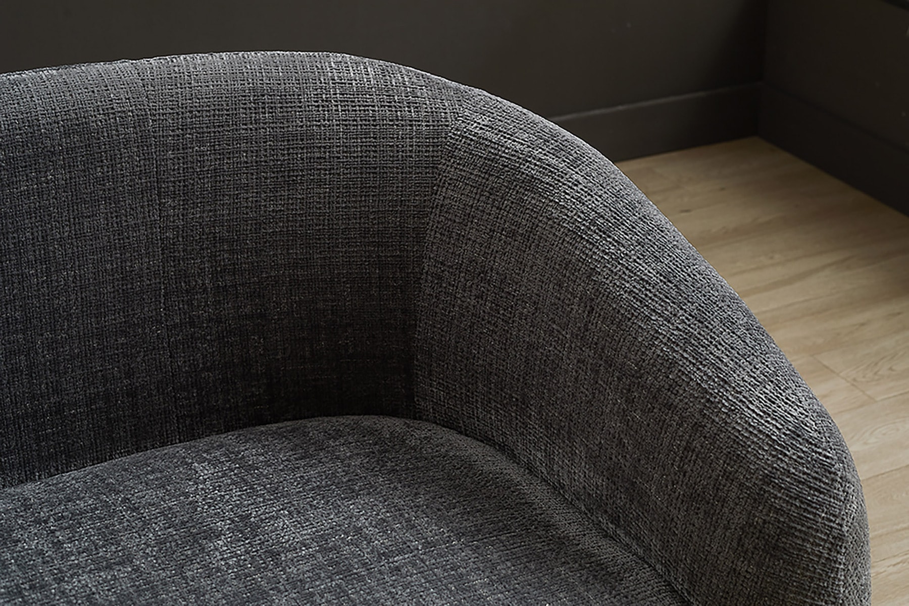 Design Sofa VOGUE 200cm grau Chenille Cremona 3-Sitzer Couch mit Nosagfederung