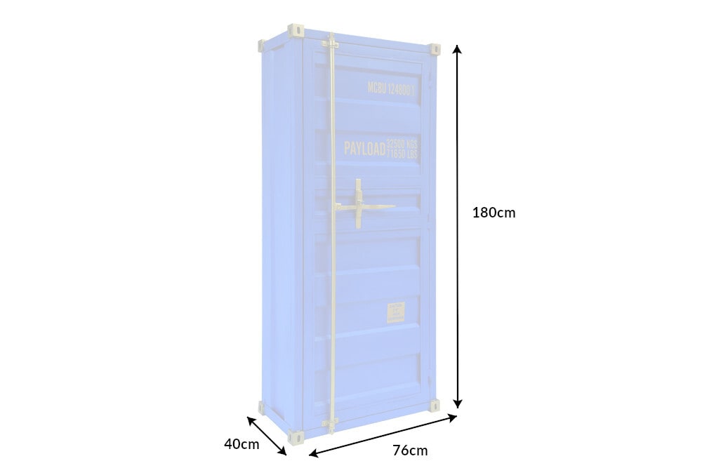 Design Barschrank Container GLOBETROTTER 180cm blau Weinregal Upcycling