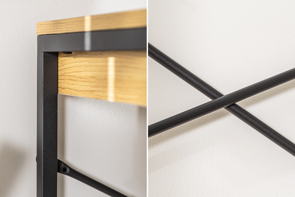 Industrial Eckschreibtisch STUDIO 130cm Eichenoptik mit Schubladen