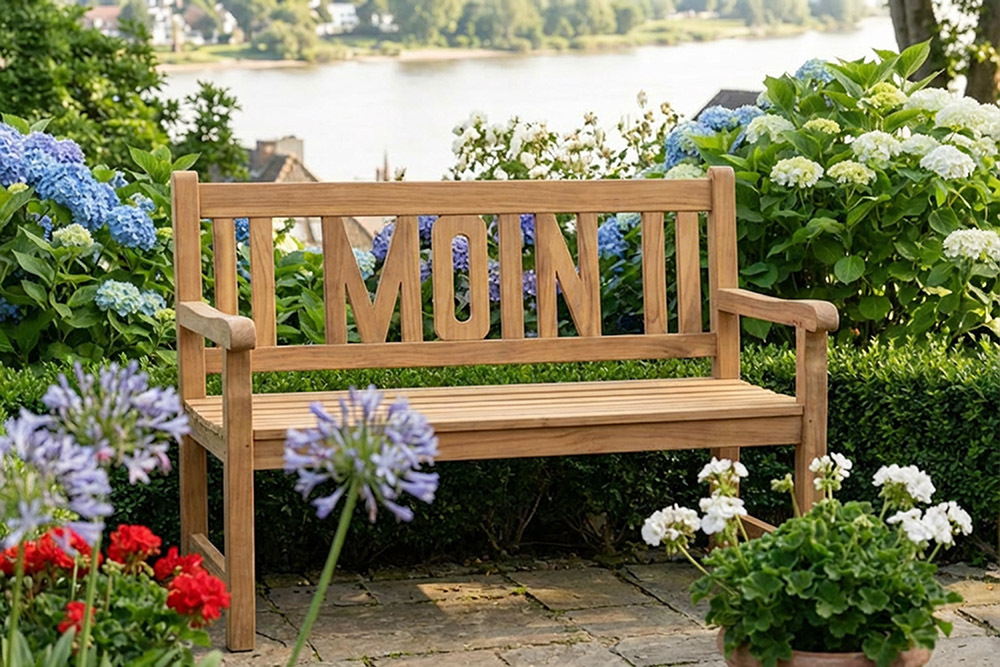 Massive Gartenbank EMPIRE TEAK Moin 120cm natur Teakholz