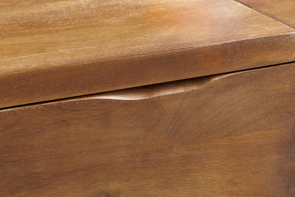 Höhenverstellbarer Couchtisch MAKASSAR FUNCTION 110cm braun Mangoholz honey finish