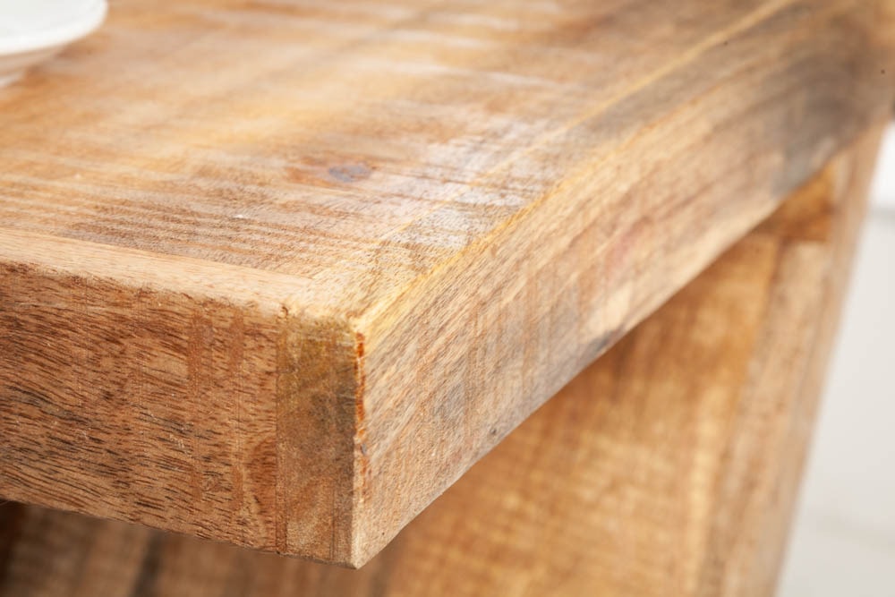 Massiver Beistelltisch Z 45cm Mangoholz Z-Form in Handarbeit gefertigt