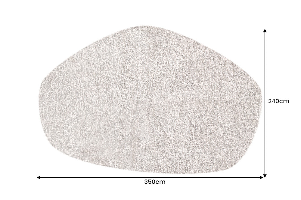 Design Teppich ORGANIC 350x240cm taupe Hochflor Indoor-Teppich organische Form