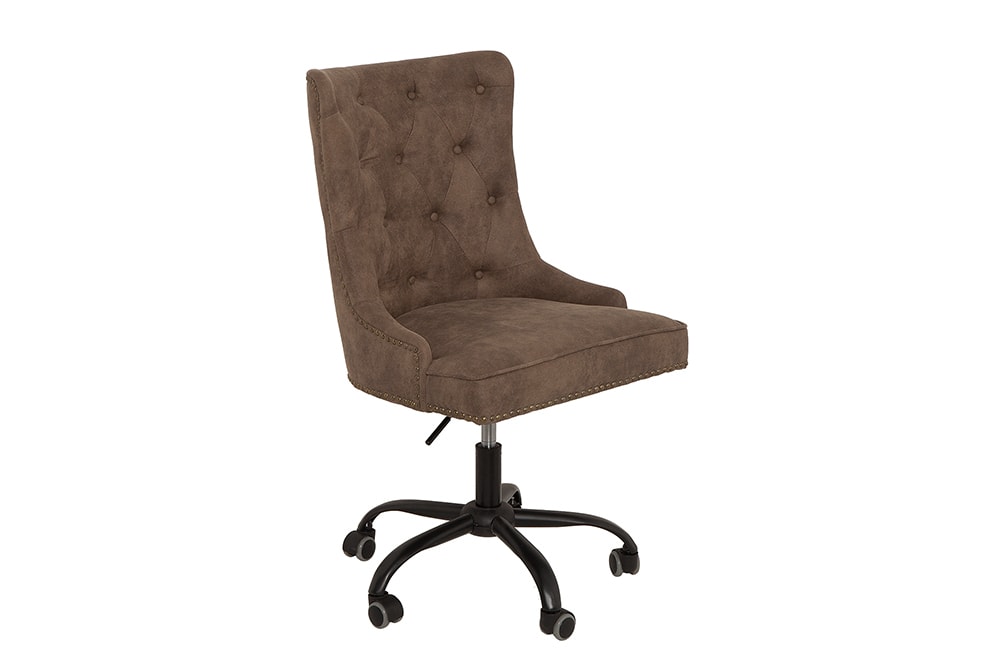 Höhenverstellbarer Bürostuhl VICTORIAN vintage taupe mit Armlehne