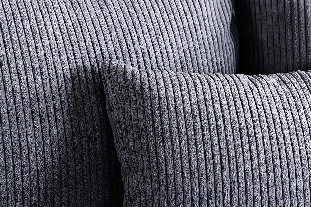 Modernes XXL Sofa ELEGANCIA 285cm anthrazit Cord inklusive Kissen Bigsofa