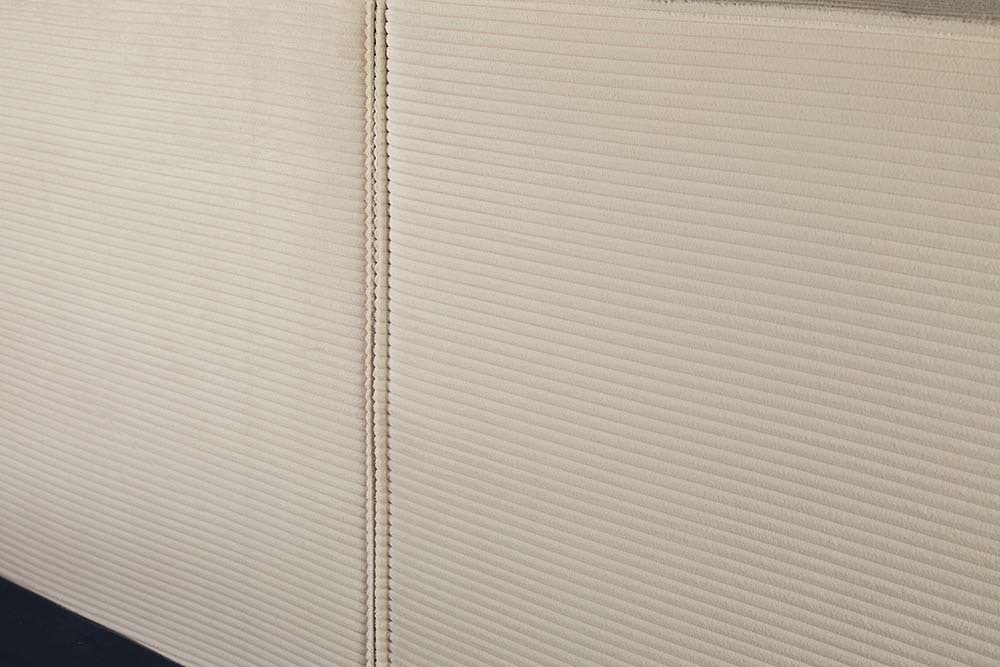 Modernes Boxbett ROCCO 160x200cm beige Cord mit Stauraum und Lattenrost
