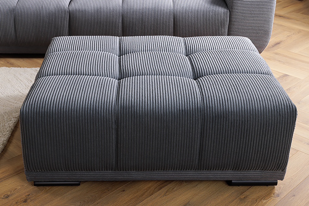 Moderner Hocker ELEGANCIA 110cm anthrazit Cord Fußhocker Sitzhocker Moderner Hocker ELEGANCIA 110cm anthrazit Cord Fußhocker Sitzhocker