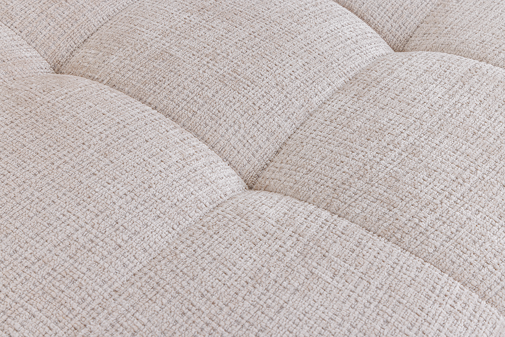 Modernes Ecksofa KENT 220cm champagner beige Chenille Cremona Federkern Wohnlandschaft mit Hocker