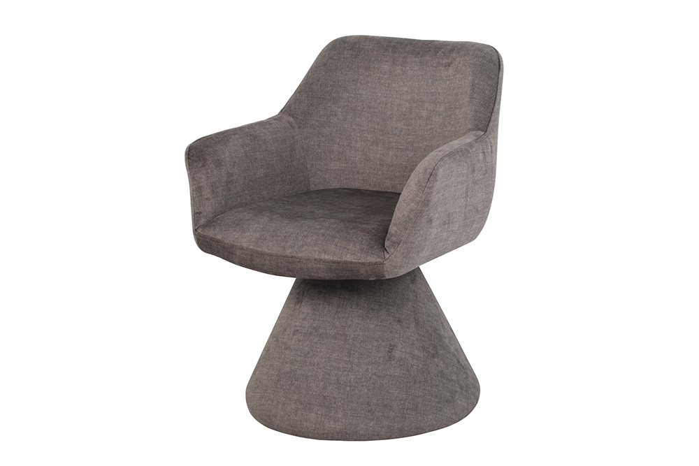 Drehbarer Stuhl AMBIENTO grau Vogue Velours Samt 180° mit Auto-Return Polsterstuhl
