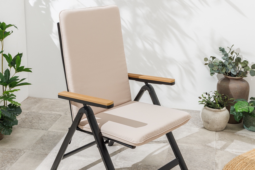 Outdoor Sitzkissen COMFORT LINE 50x122cm beige für Hochlehner-Stuhl Polsterauflage